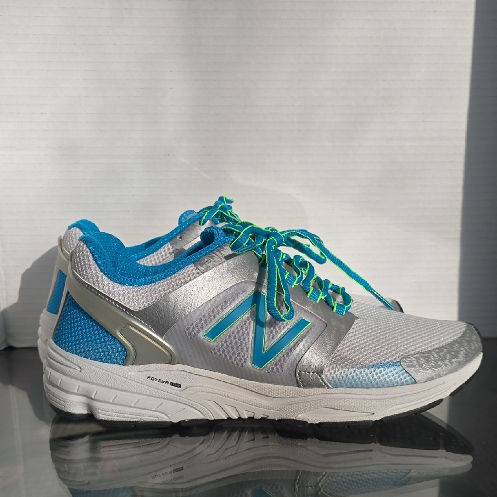 Women's NB Silver and Blue Athletic Shoes